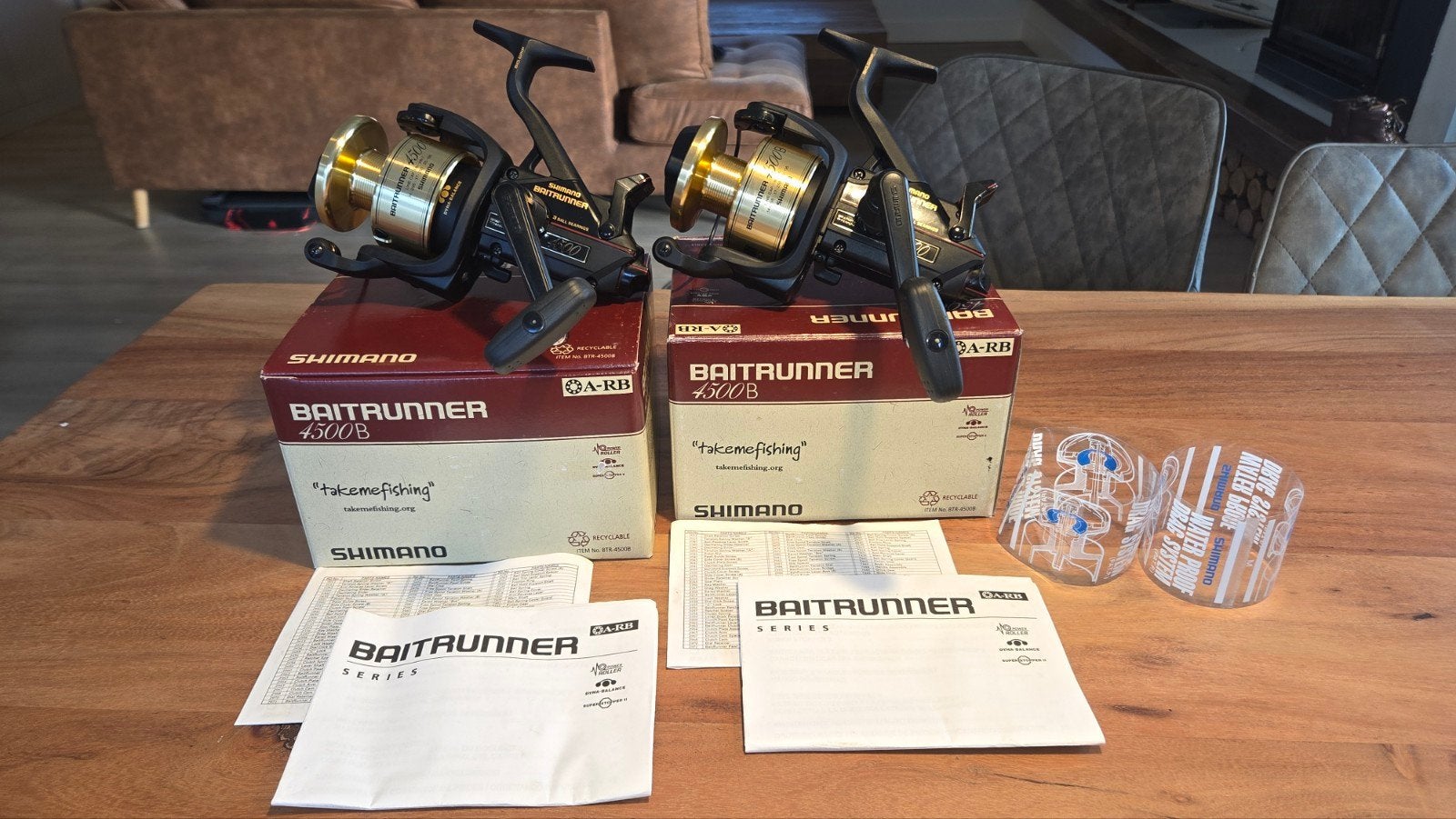 2 molens Shimano 4500B gouden spoelen *NIEUW*, Ophalen of Verzenden, Molen
