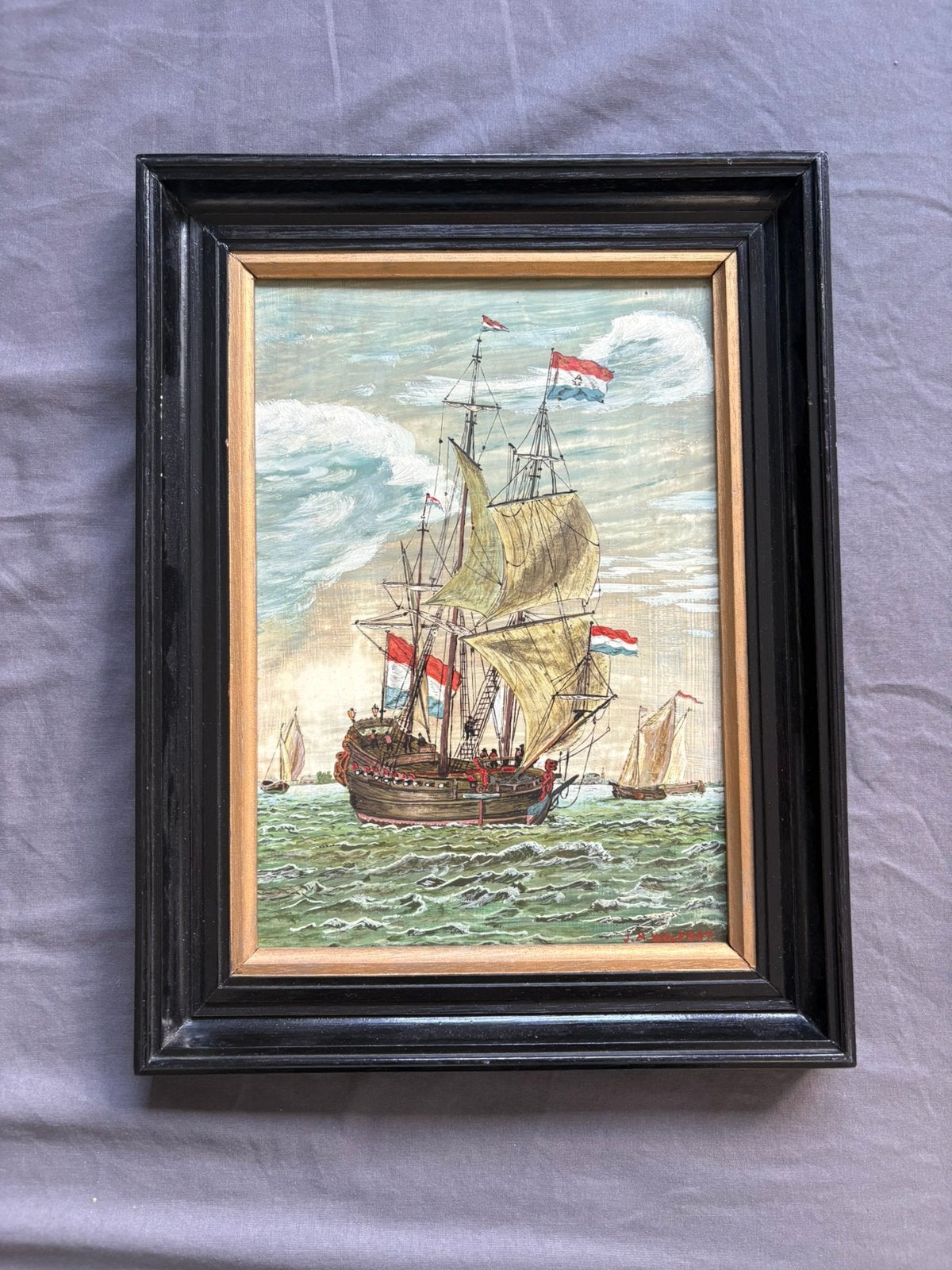 Schilderij J.A Wolfrat (piraten) schip, Ophalen of Verzenden