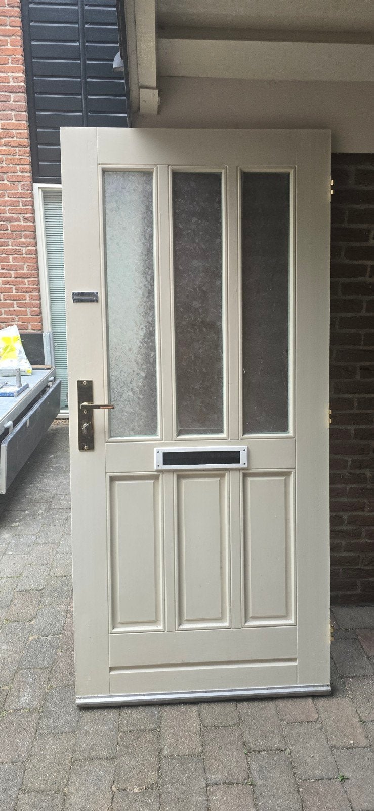 Piekfijne Maranti Voordeur 930x2015 met Beslag, Ophalen, 80 tot 100 cm, 200 tot 215 cm, Glas