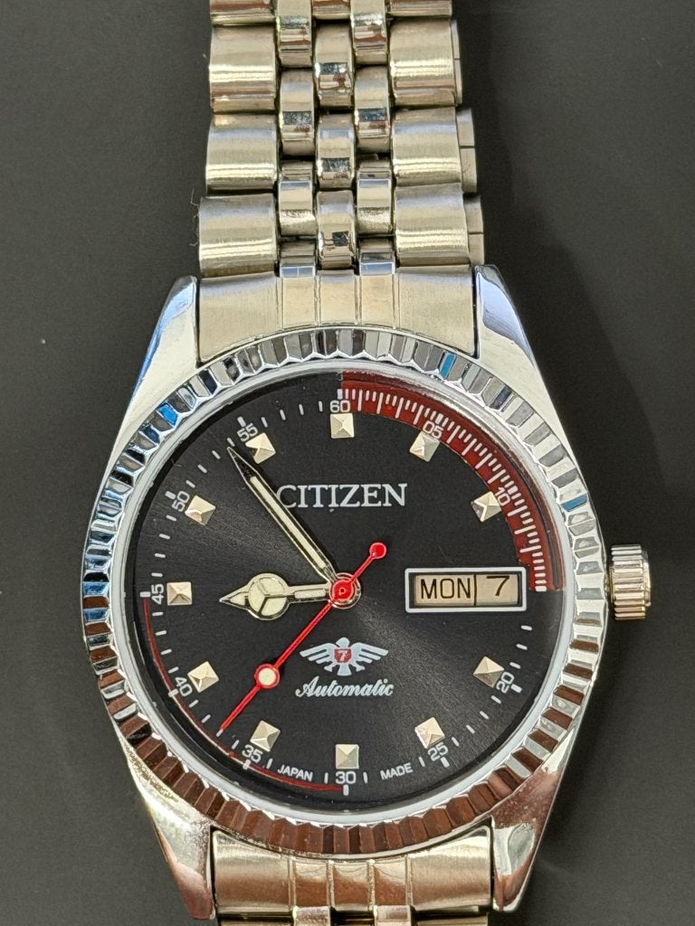 Citizen Eagle 7-stijl automaat 8200A – 21 jewels, Sieraden, Tassen en Uiterlijk, Ophalen, Staal, Gebruikt, Polshorloge