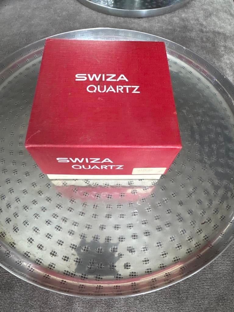 Vintage Swiza Quartz Tafelklokje met Garantiebewijs, Ophalen of Verzenden