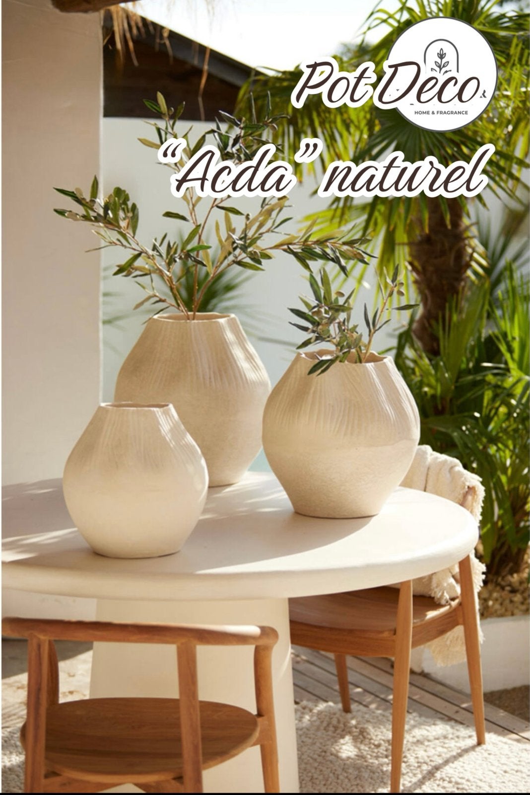 Light & Living Pot Acda Naturel, Ophalen, Nieuw, Overige kleuren, Minder dan 50 cm