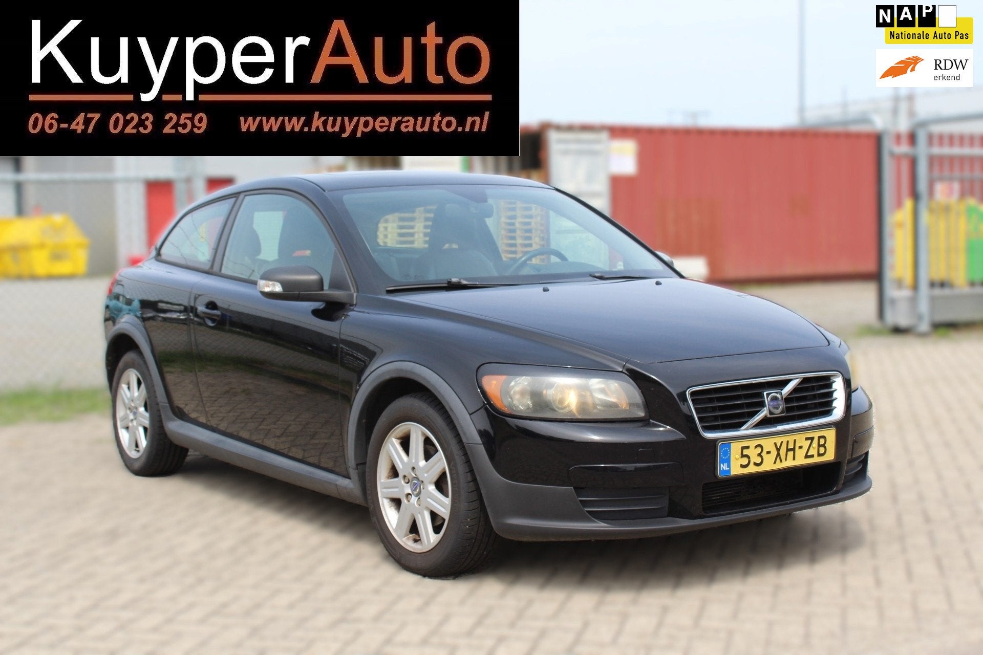 Volvo C30 1.8 leder cruise verw stoelen elektr schuifdak, Gebruikt, Zwart, Bedrijf, Euro 4