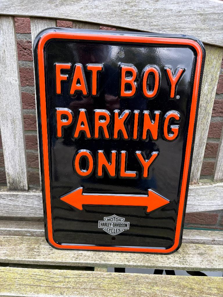 Reclamebord.  Harley Davidson. Fat Boy Parking Only., Ophalen of Verzenden, Nieuw, Reclamebord