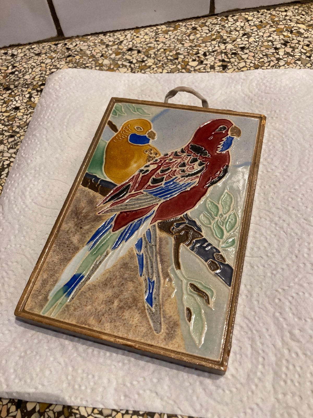 Tegel walraven parkieten, Antiek en Kunst, Ophalen of Verzenden