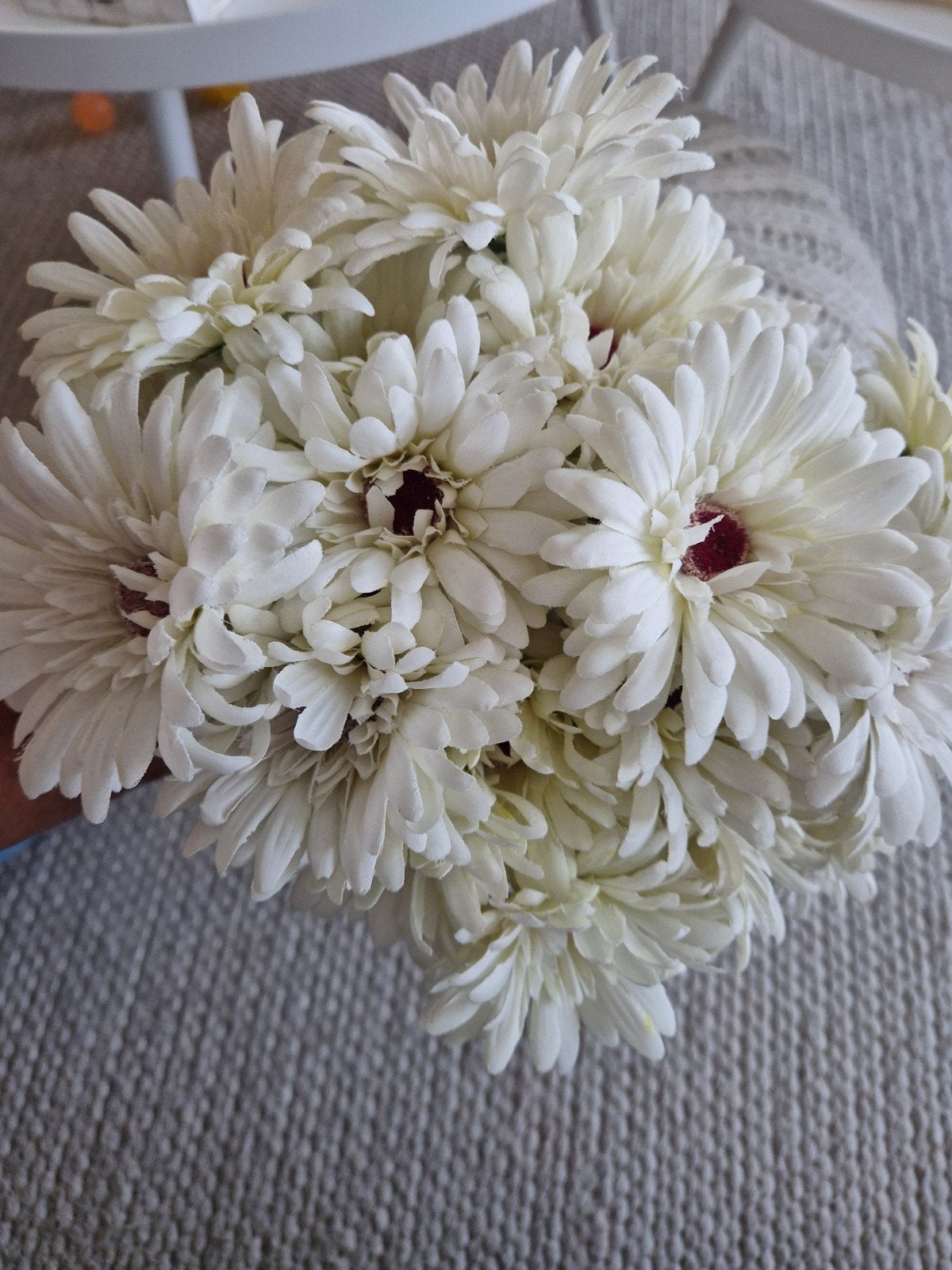 Prachtig boeket witte kunstbloemen - Gerbera look, Ophalen of Verzenden, Zo goed als nieuw