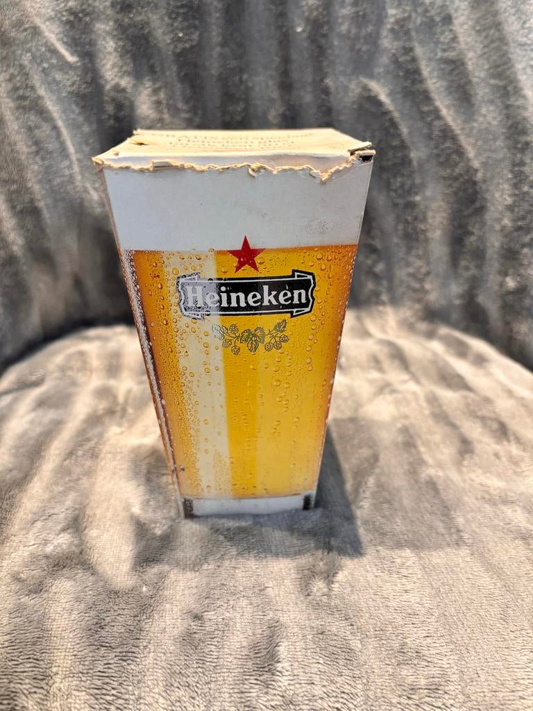 Heineken bierglas met parasol logo, Ophalen of Verzenden, Nieuw, Bierglas