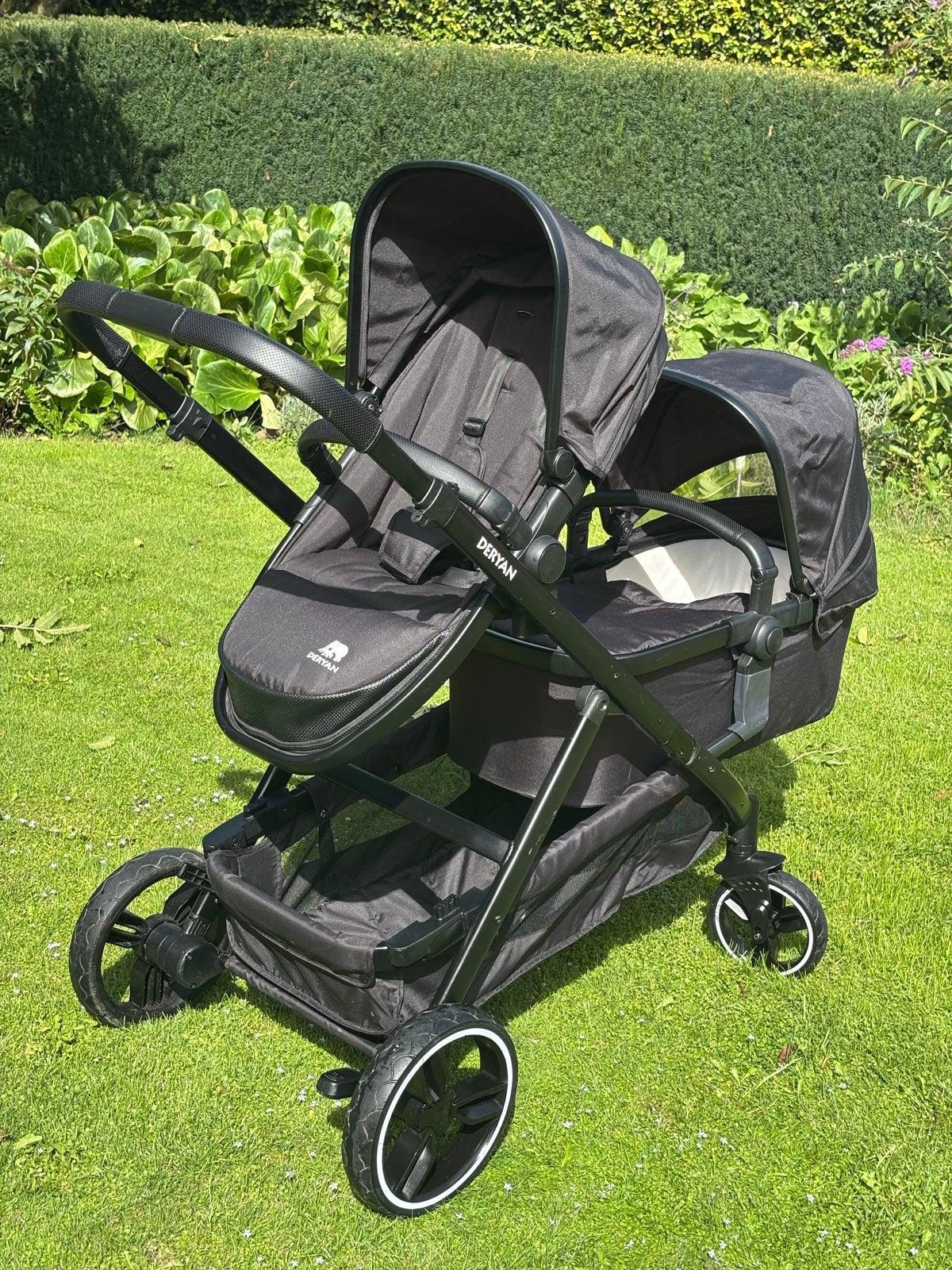 Deryan Duo Kinderwagen, Kinderen en Baby's, Duowagen, Zo goed als nieuw, Combiwagen, Ophalen