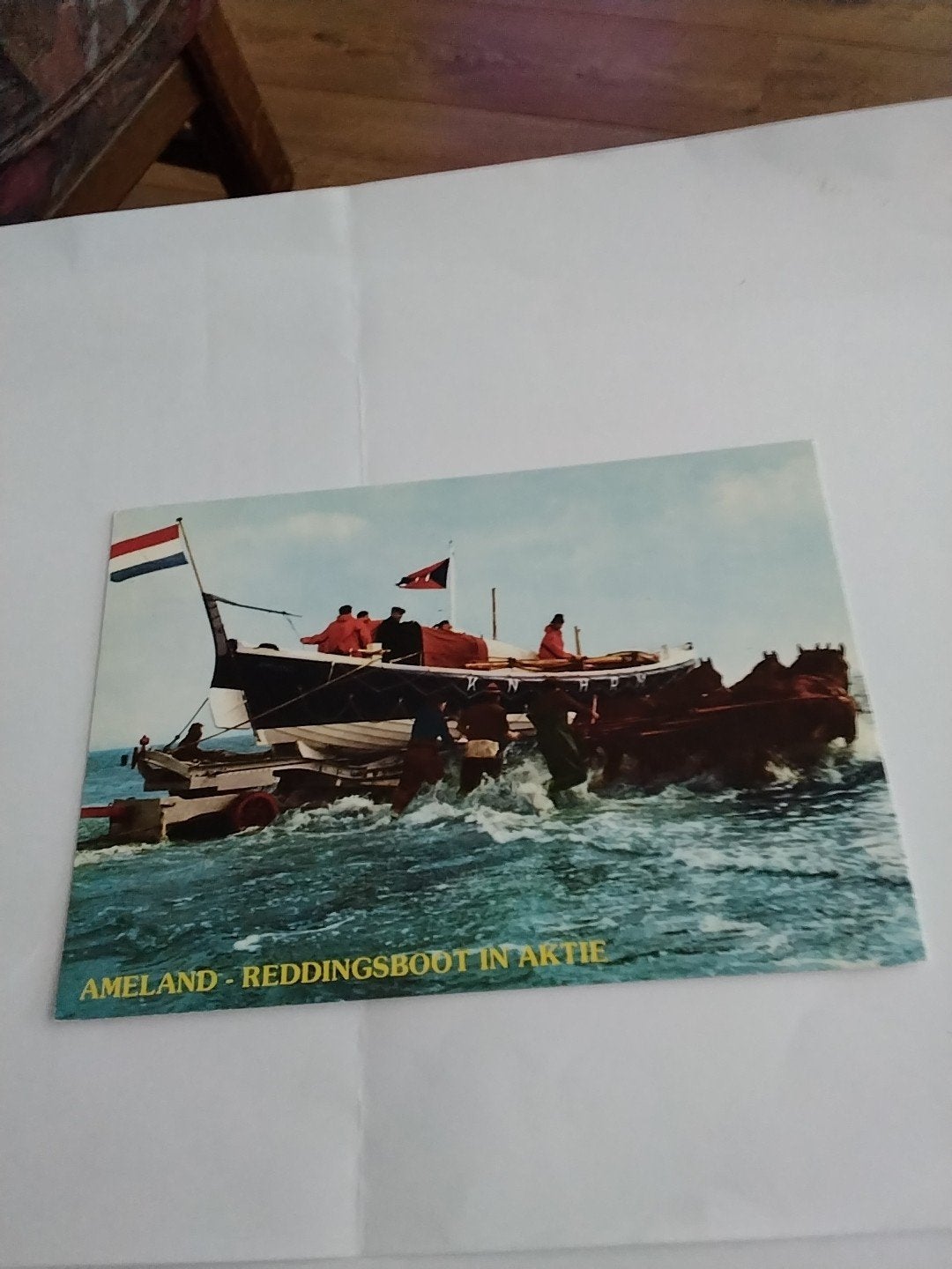 Ansichtkaart Ameland - Reddingsboot in actie (Gelopen), Ophalen of Verzenden, 1960 tot 1980, Gelopen, Waddeneilanden