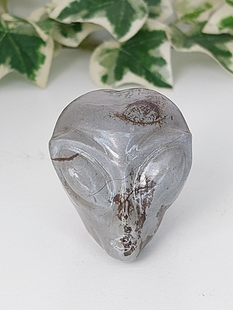 Schattige star being/alien van dendriet jaspis 2, Ophalen of Verzenden, Mineraal