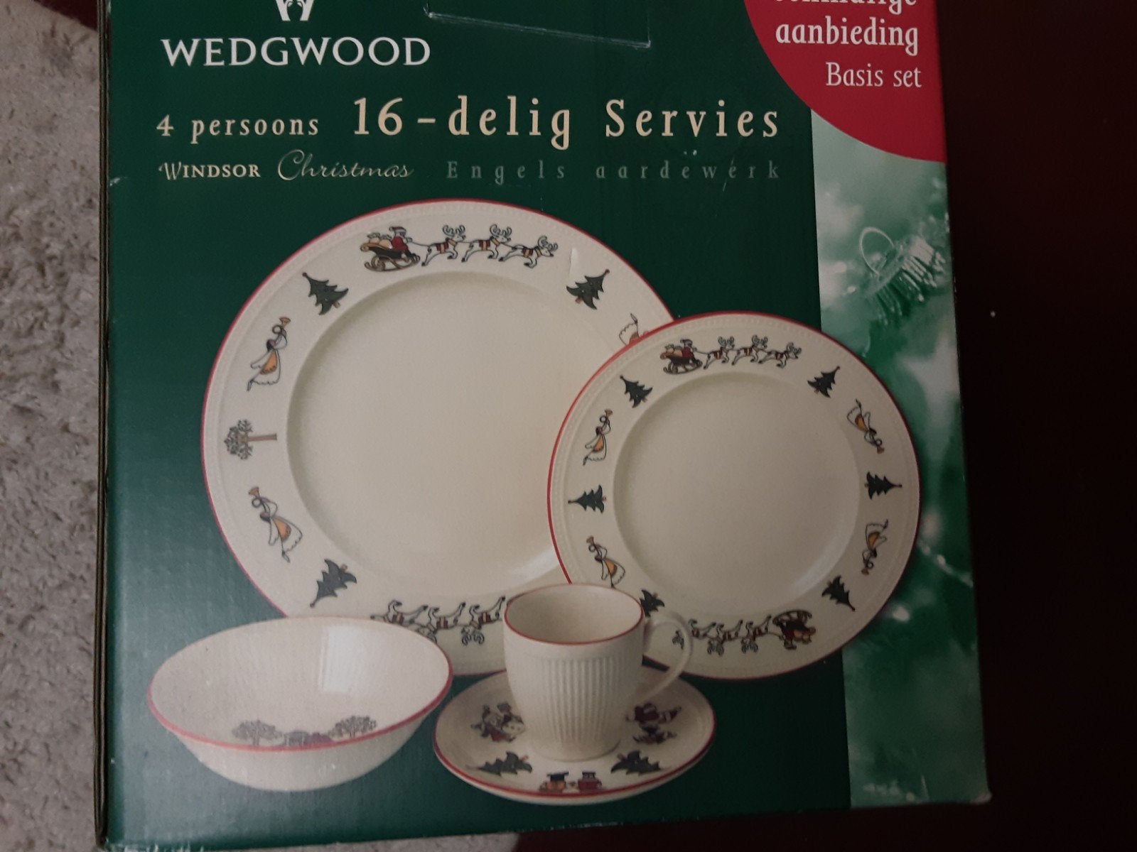 kerstservies 4 pers Wedgwood Christmas kerst servies, Ophalen of Verzenden