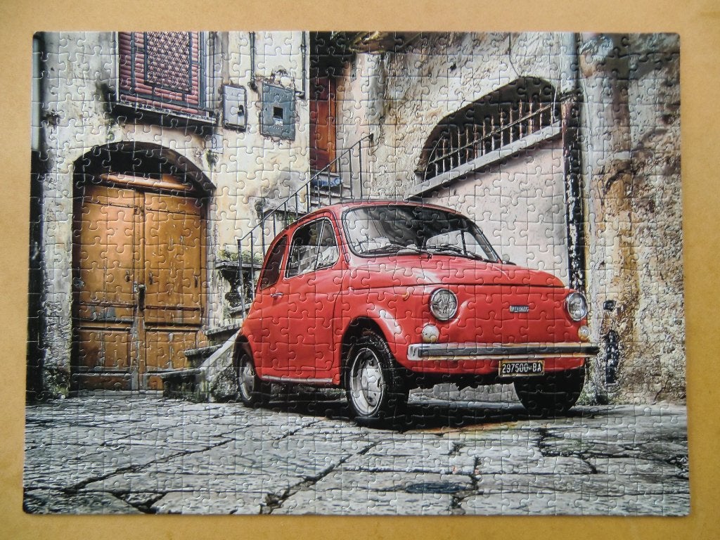 Puzzel 500 stukjes thema Fiat 500, Ophalen of Verzenden, 500 t/m 1500 stukjes, Gebruikt