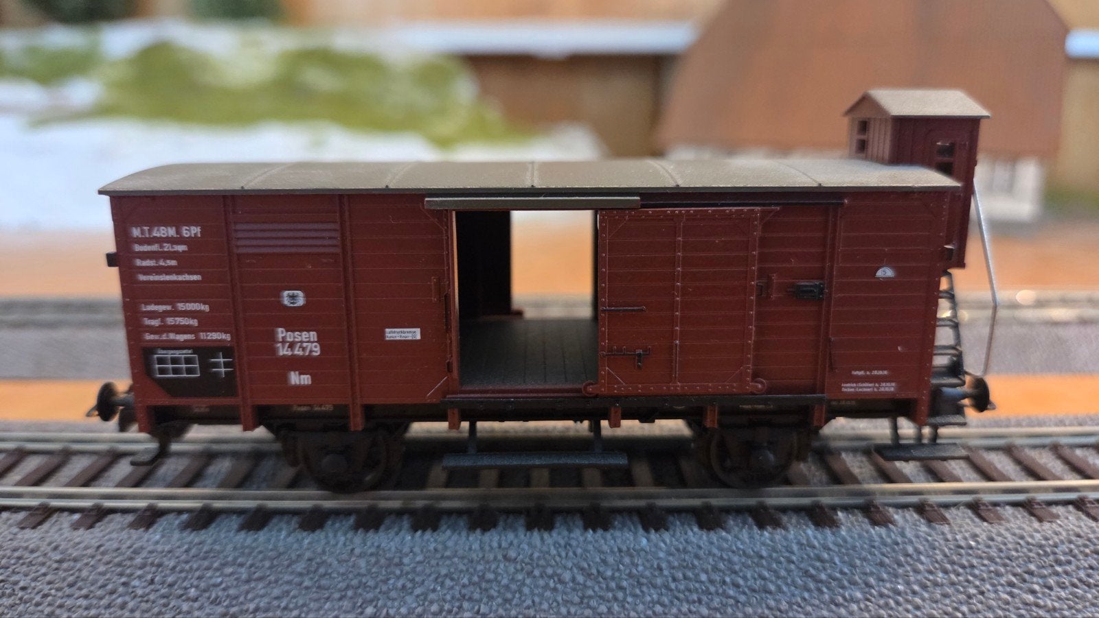 Fleischmann 5816k goederenwagon met remmershuisje, Hobby en Vrije tijd, Gelijkstroom, Fleischmann, Wagon, Ophalen of Verzenden