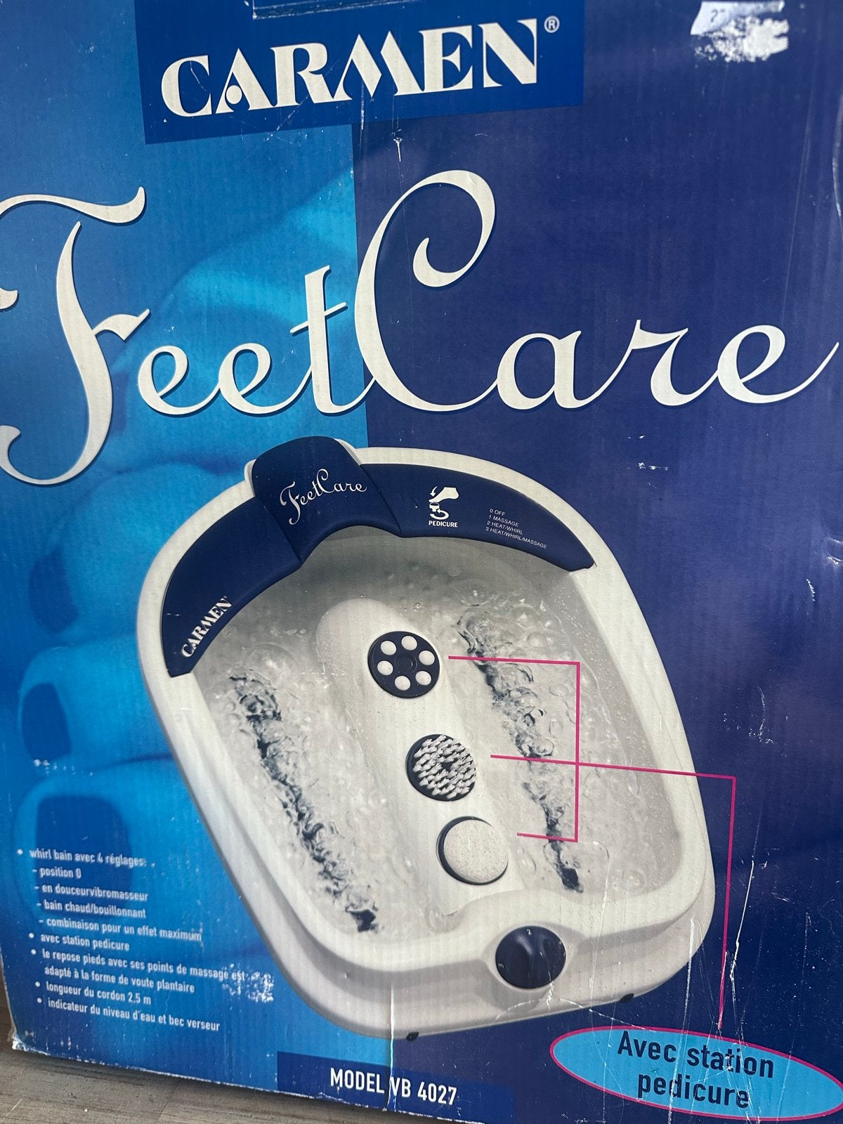 Carmen FeetCare Voetenbad met Pedicure Station - Model VB 40, Witgoed en Apparatuur, Ophalen of Verzenden, Gebruikt, Hand- en Voetverzorging