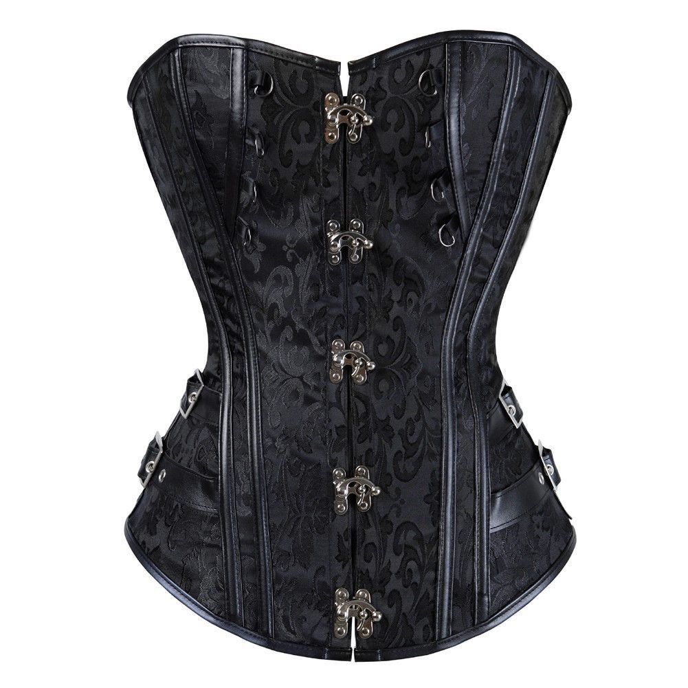 Dames zwart steampunk korset leren gothic corset punk leer, Kleding | Dames, Verzenden, Zwart, Body of Korset