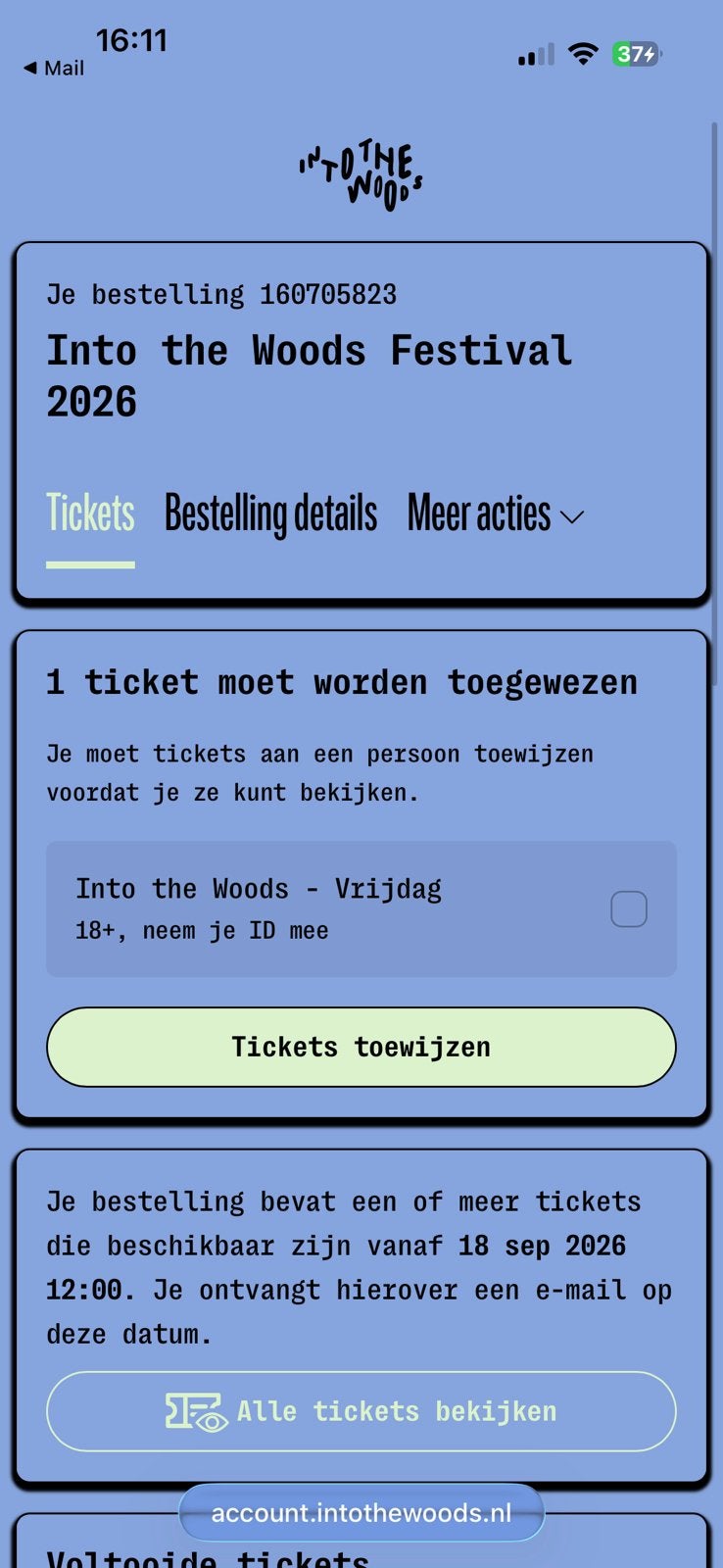 Into the woods ticket vrijdag, Tickets en Kaartjes, Eén persoon