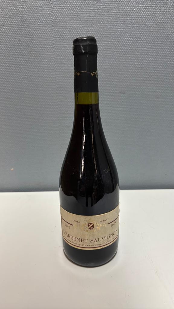 Cabernet Sauvignon 1998 - Vintage Rode Wijn uit Frankrijk, Gebruikt, Frankrijk, Ophalen of Verzenden, Rode wijn