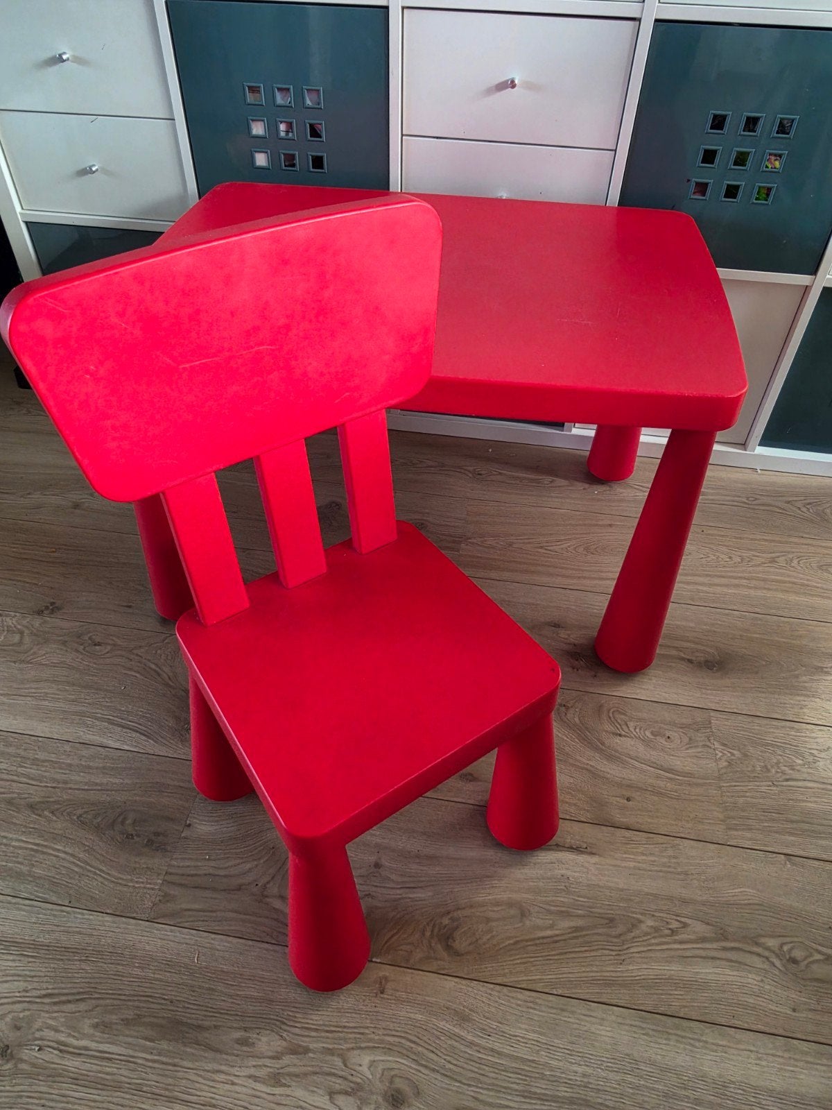 IKEA Mammut kinderstoel en tafel rood, Ophalen, Gebruikt, Tafel(s) en Stoel(en)