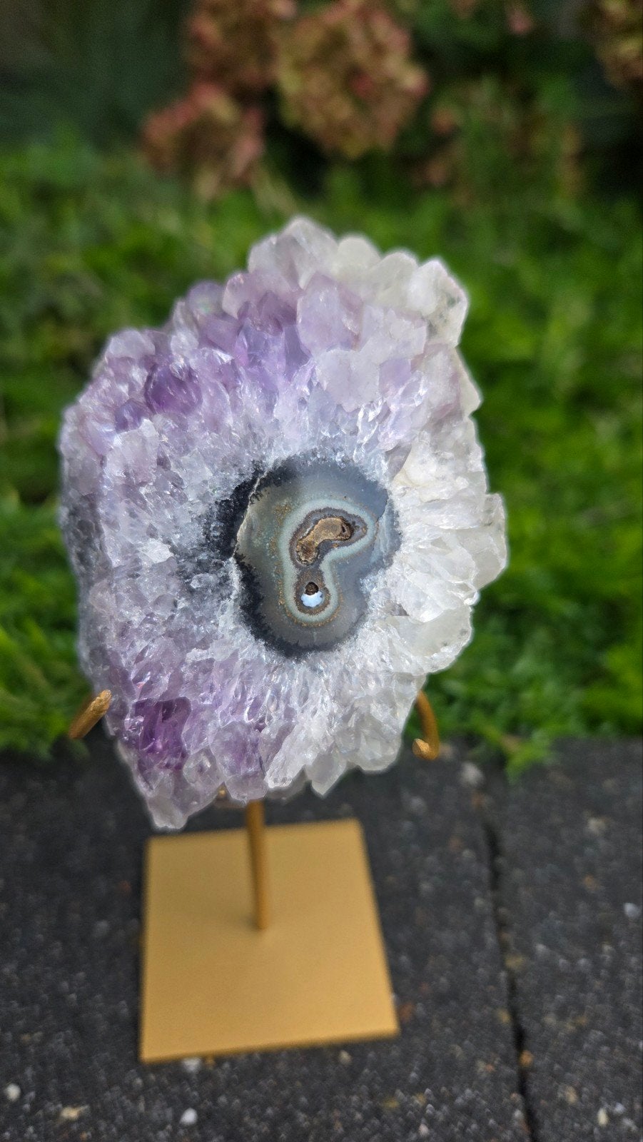 Amethist met Stalactiet - 280 gram, 14 cm hoog, Verzamelen, Ophalen of Verzenden, Mineraal