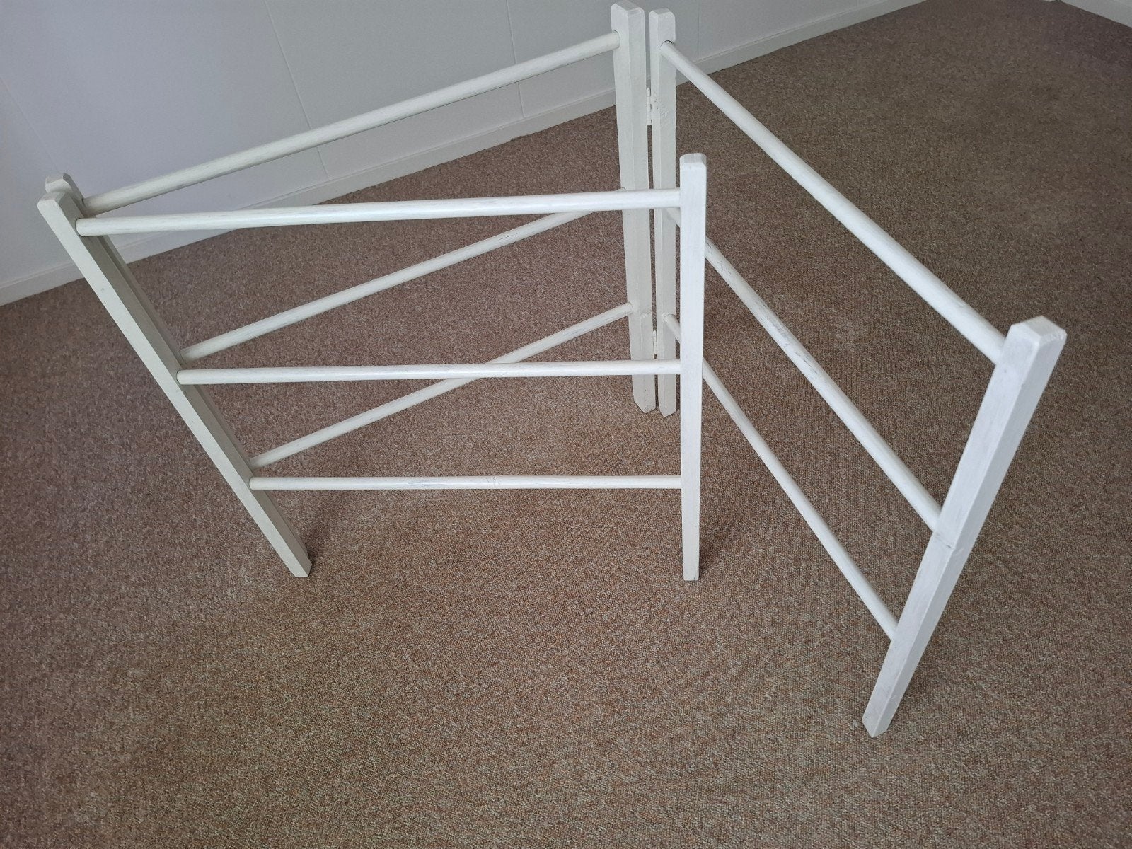 Wit vintage wasdroogrek 75 cm hoog, 3x 71 cm breed, Ophalen, Gebruikt