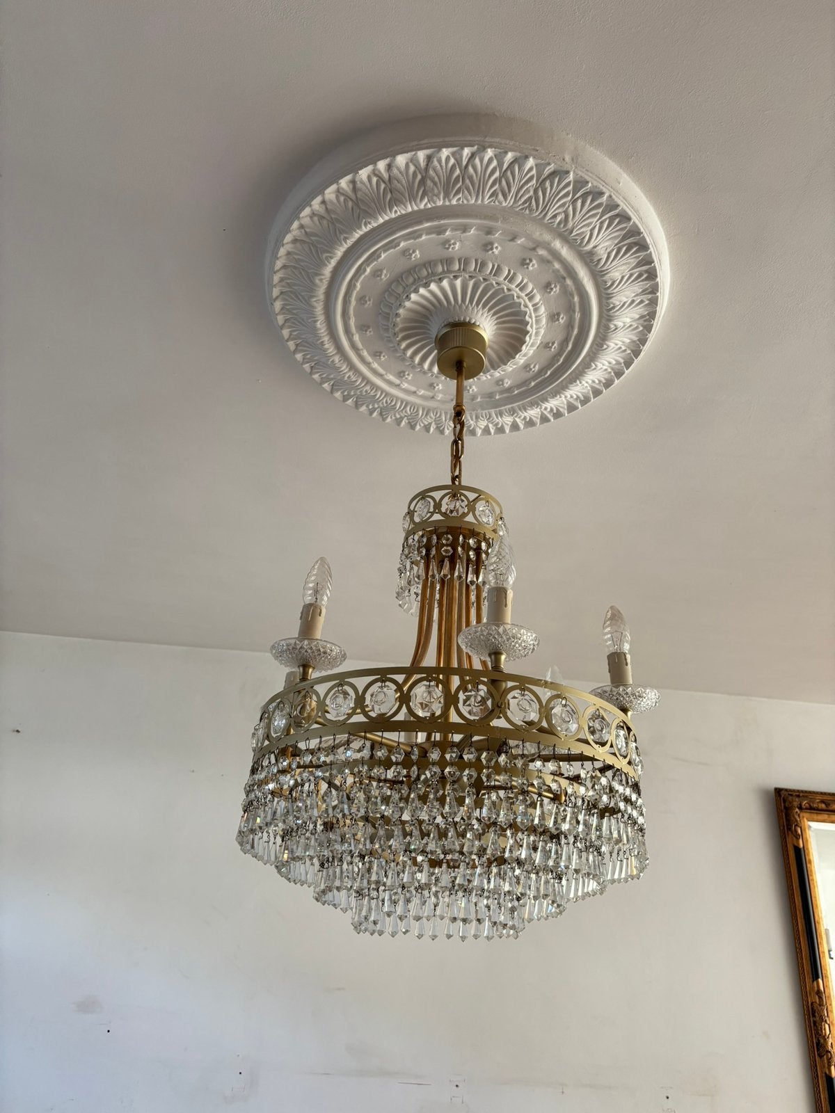 Klassieke Kristallen Kroonluchter, Ophalen of Verzenden, Zo goed als nieuw