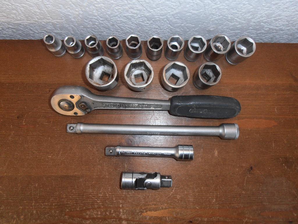 ZGAN Gedore doppenset 1/2 aansluiting., Doe-het-zelf en Verbouw, Gereedschap | Handgereedschap, Ophalen of Verzenden, Gebruikt