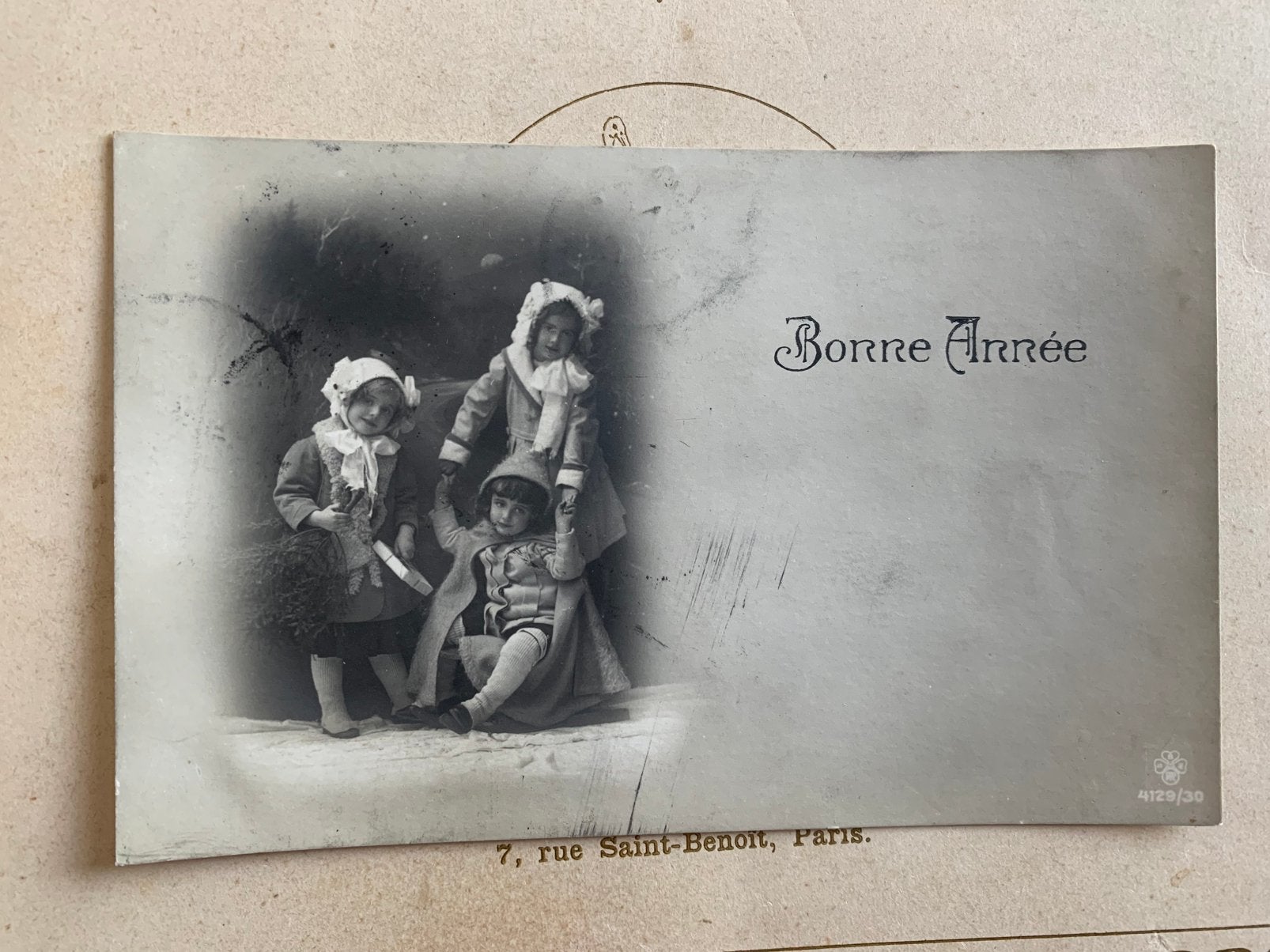 1912 Bonne Année - drie meisjes (II), Ophalen of Verzenden, Voor 1920, Gelopen, Feest(dag)