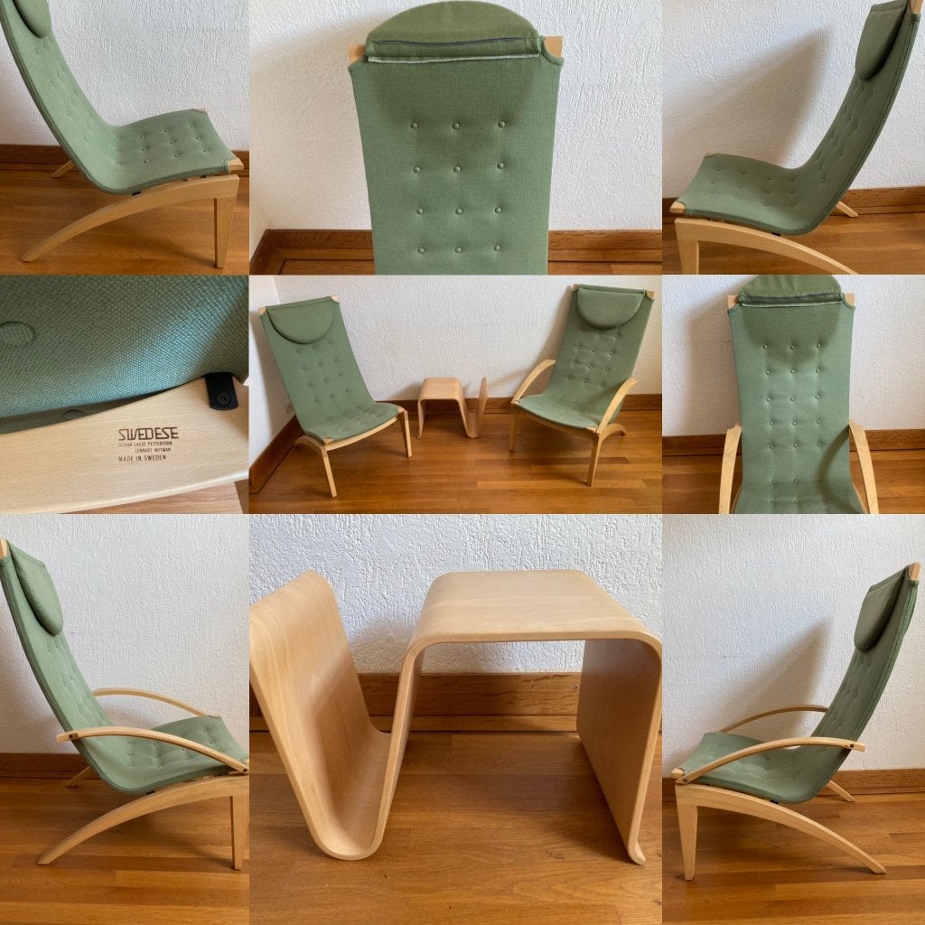 2 Lasse Pettersson Lennart Notman design fauteuils +tafeltje, 100 tot 125 cm, Ophalen of Verzenden, Zo goed als nieuw, 50 tot 75 cm