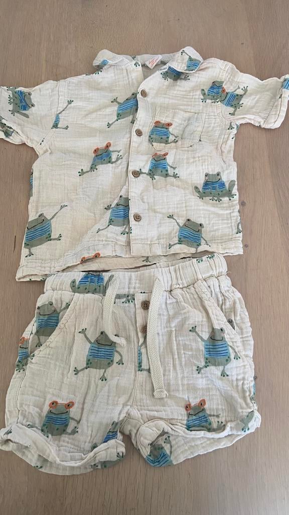 Leuk zomers setje met kikker opdruk maat 86, Gebruikt, ., Ophalen of Verzenden, Setje