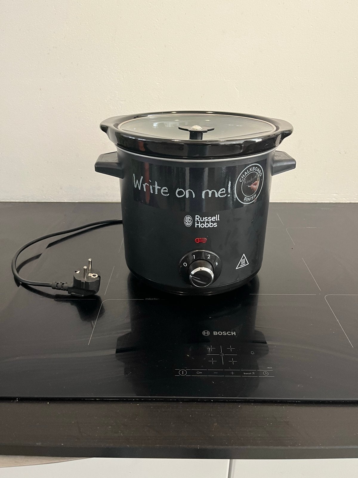 Russell Hobbs Slowcooker met krijtbordafwerking, Witgoed en Apparatuur, Ophalen of Verzenden, Vaatwasmachinebestendig, Gebruikt
