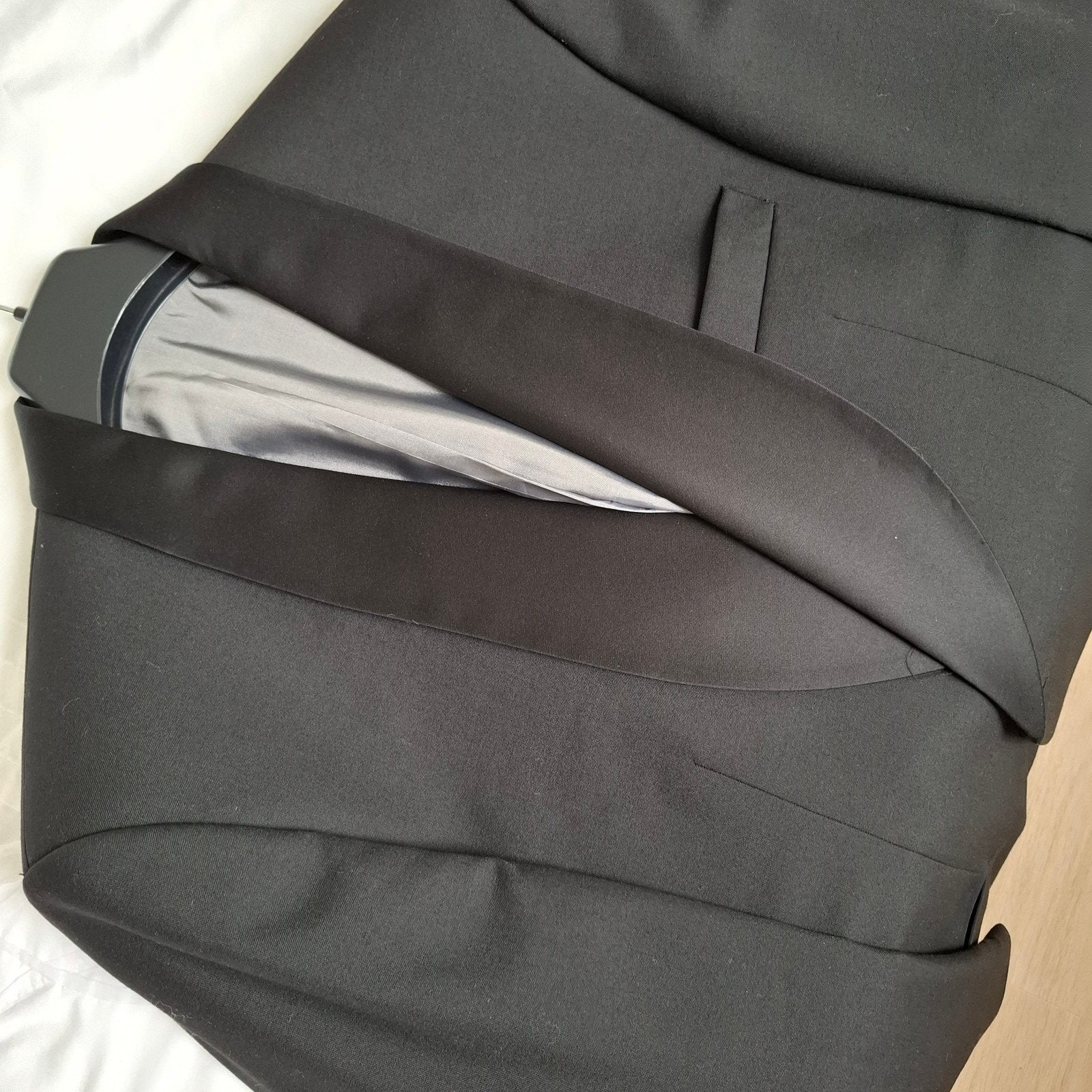 smoking, zwart Mt 50, Kleding | Heren, Kostuums en Colberts, Ophalen, Zo goed als nieuw, Maat 48/50 (M), Zwart