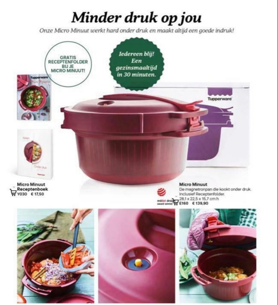 Tupperware Micro Minuut - Met Receptenboek, Verzenden, Nieuw, Rood, Overige typen