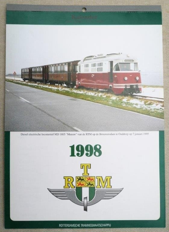 Het rtm grevelingen kalender 1998., Verzamelen, Ophalen of Verzenden, Zo goed als nieuw, Tram, Boek of Tijdschrift