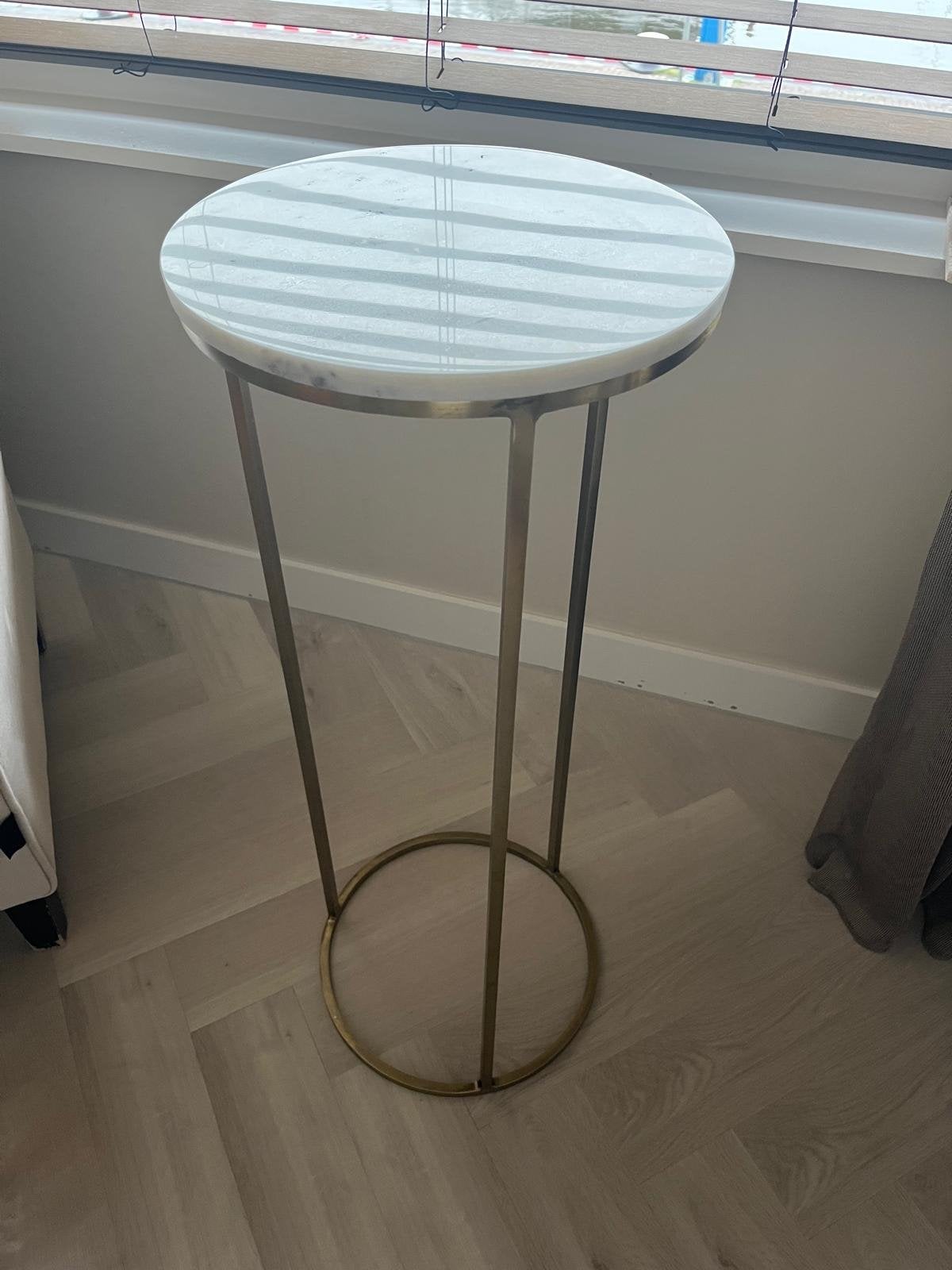 Light & living zuil 3 stuks Marmeren bijzettafel, Ophalen, Metaal of Aluminium, Rond, Zo goed als nieuw