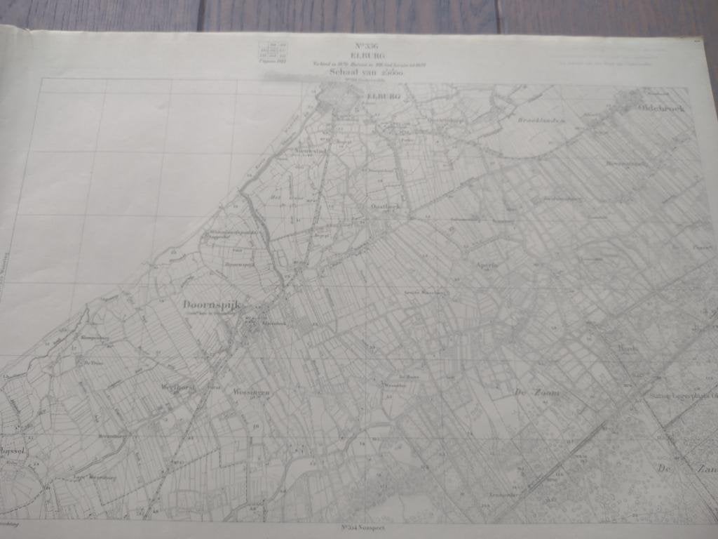 336 / Elburg Oostbeek Doornspijk Harde Plattegrond 1923, Ophalen of Verzenden