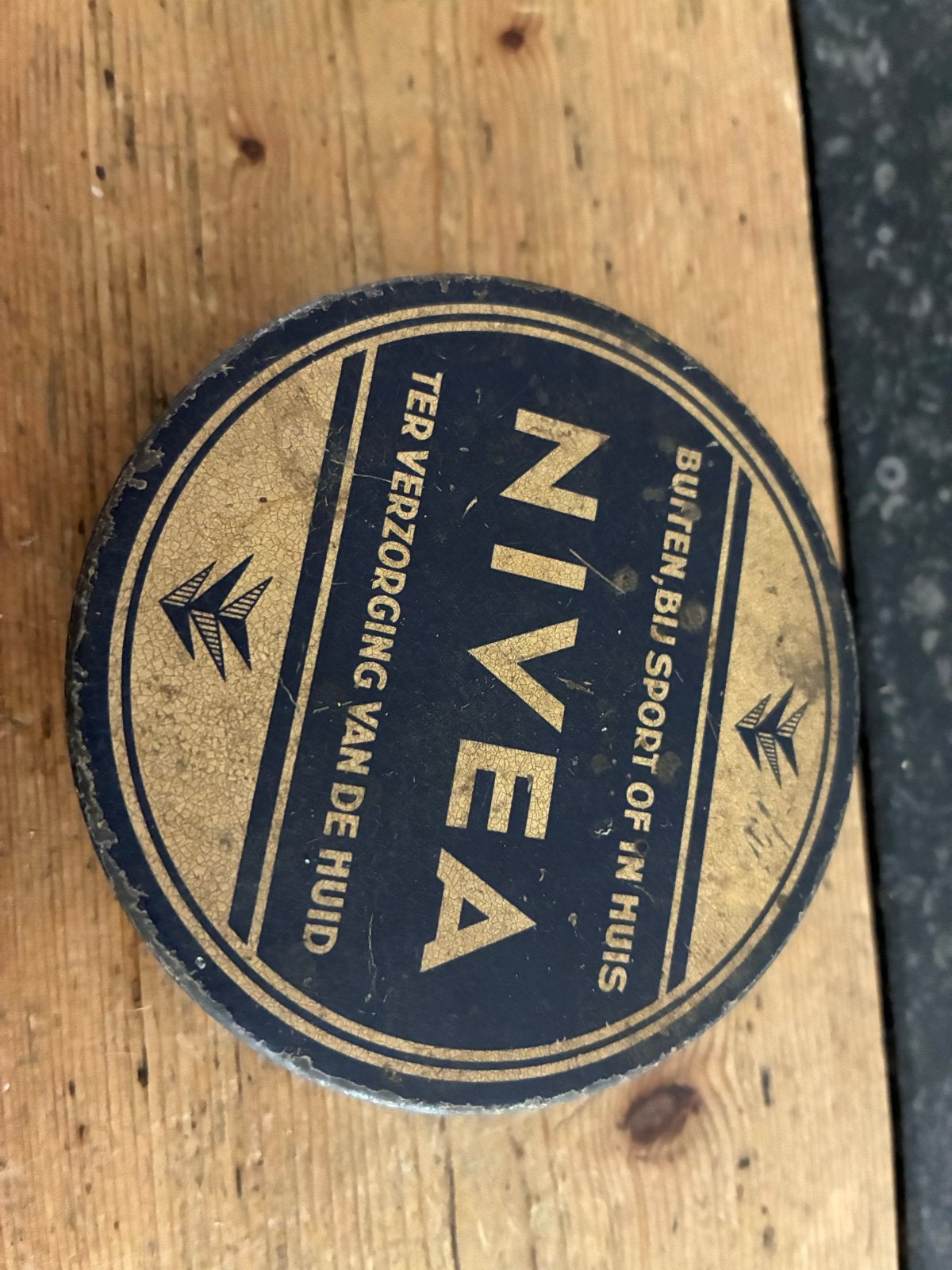 Vintage Nivea Crème blikje met horloge onderdelen, Ophalen of Verzenden