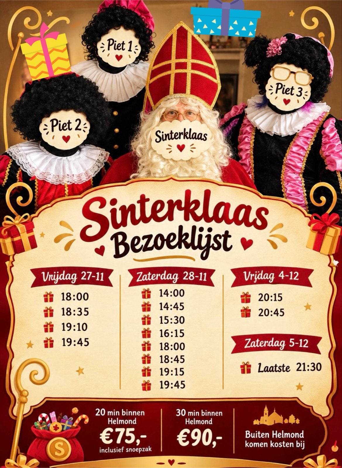 Sint en pieten bezoek, Ophalen
