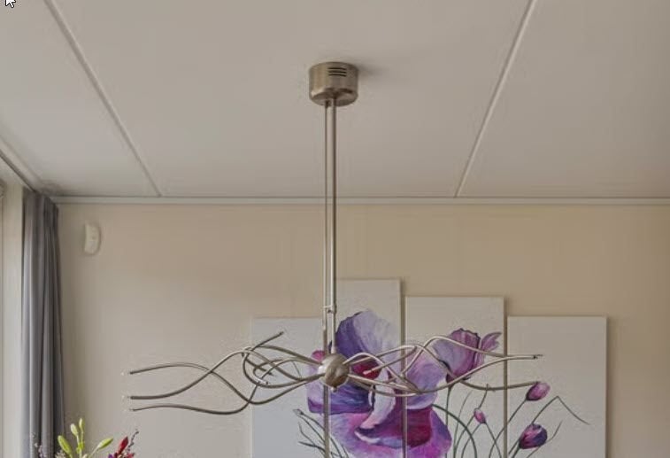 Van de Heg plafondlamp met 12x arm met insteeklampjes, Ophalen, Zilver, Modern, Hanglamp