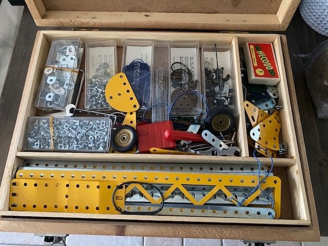 Meccano houten kist, Antiek en Kunst, Antiek | Speelgoed, Ophalen