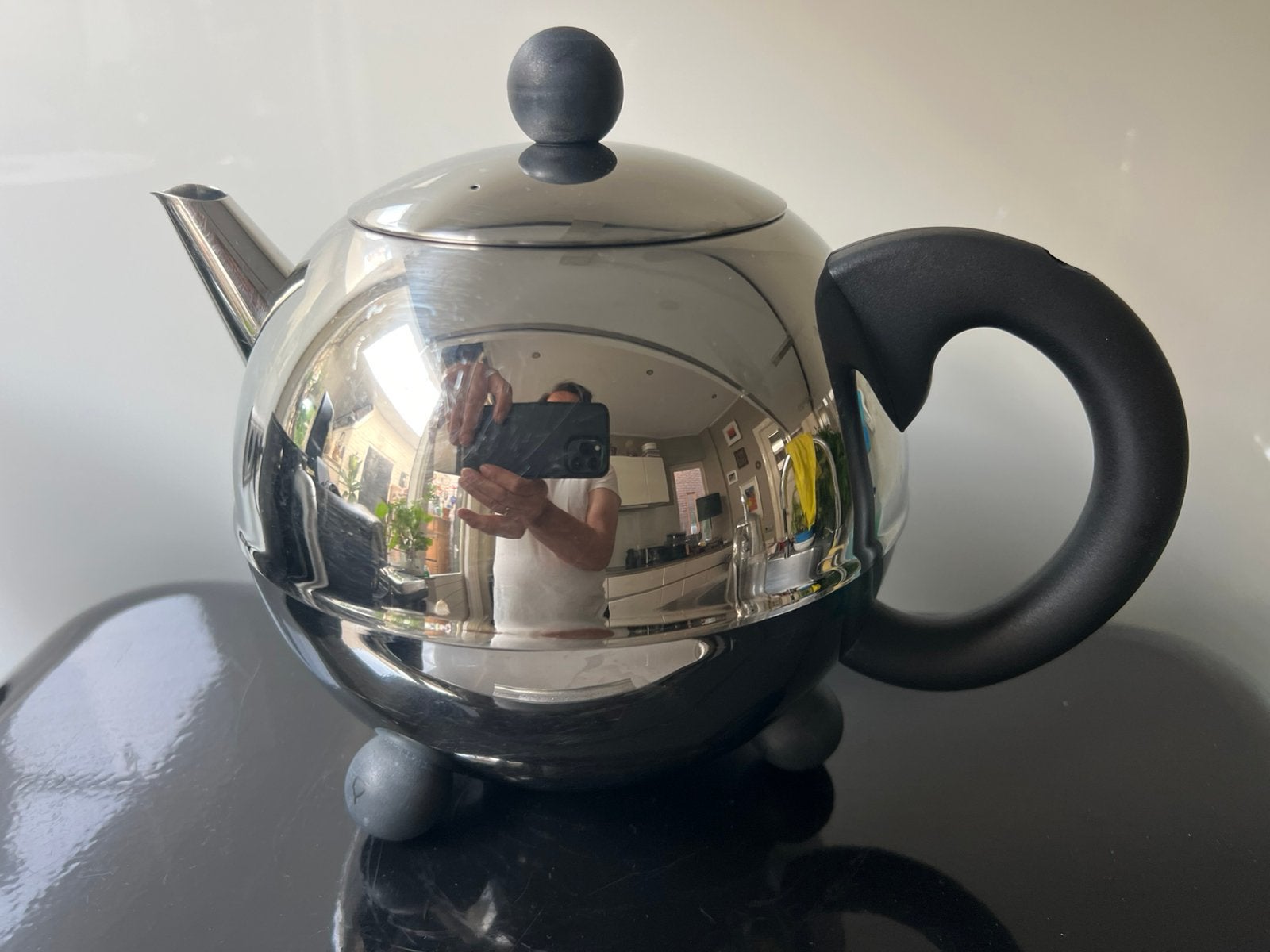 Bredemeijer theepot dubbelwandig ongeveer 25x20cm, Huis en Inrichting, Keuken | Servies, Overige materialen, Overige typen, Ophalen of Verzenden
