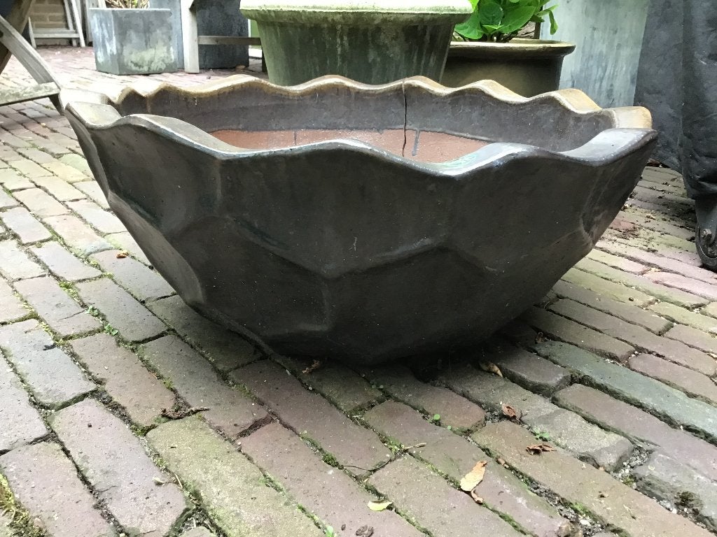 Grote keramieken tuinpot, Ophalen, Gebruikt, 40 cm of meer, Rond