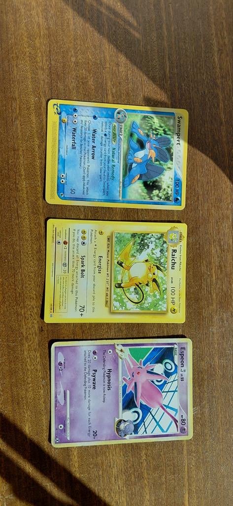 Pokémon kaarten: Espeon, Swampert, Raichu, Ophalen of Verzenden