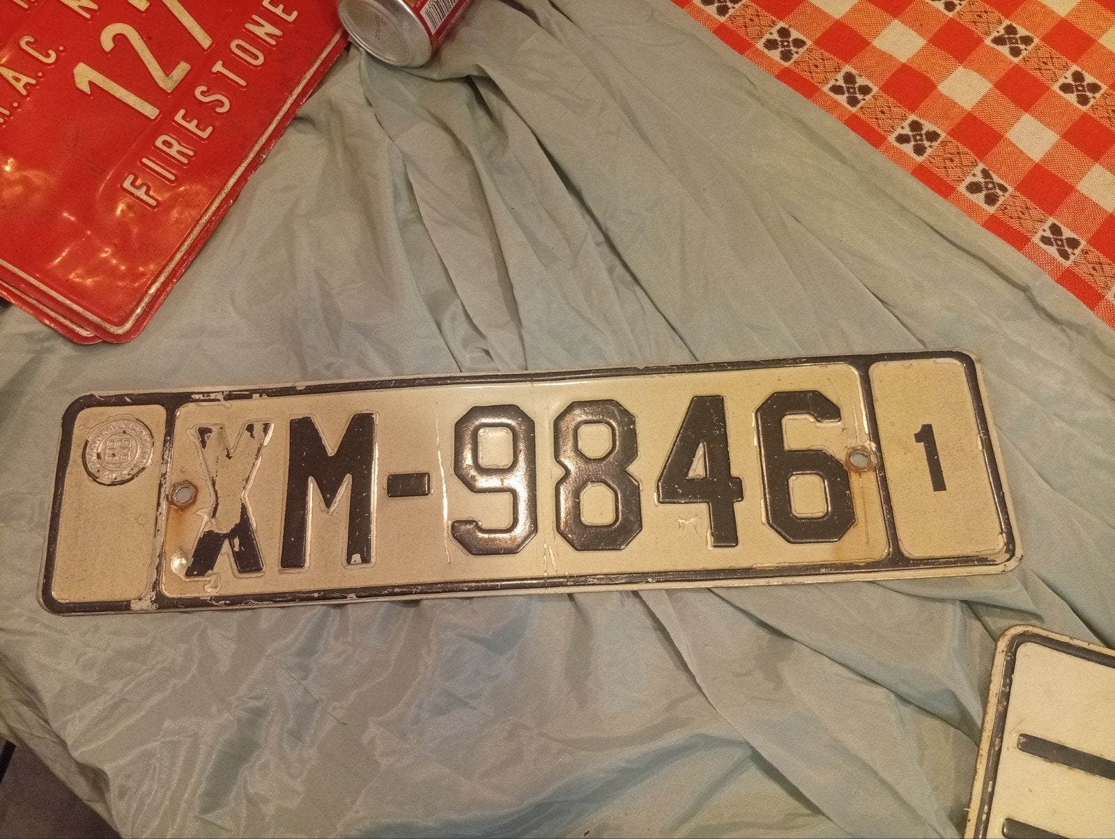 Vintage Grieks Kentekenplaat - XM-9846, Ophalen of Verzenden