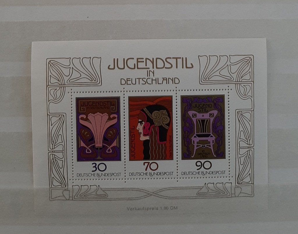 BRD Duitsland 1977 Jugendstil Postzegelvel Postfris, Ophalen, BRD, Postfris