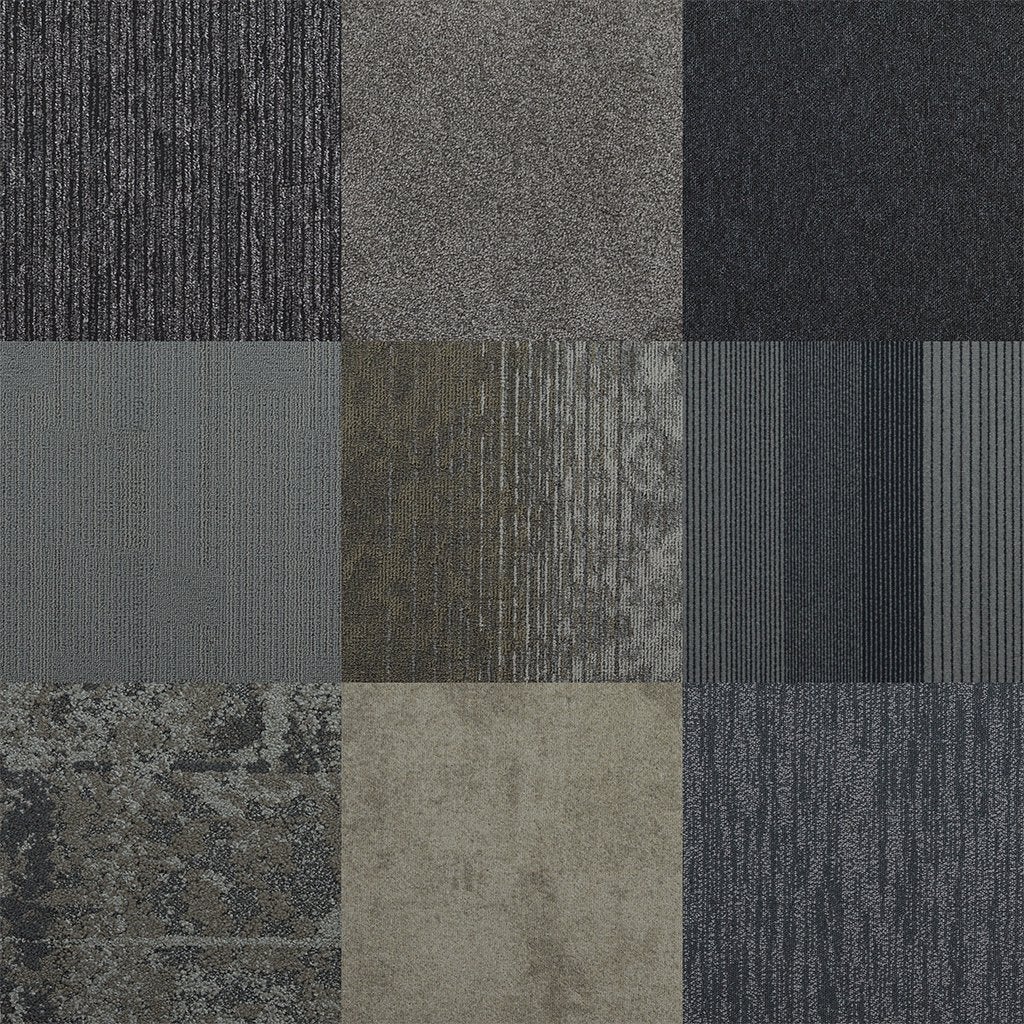 BoogieWoogie grijze tapijttegel mix 50x50 | €2,50 p/stuk, Ophalen, 75 m² of meer, Nieuw, Grijs