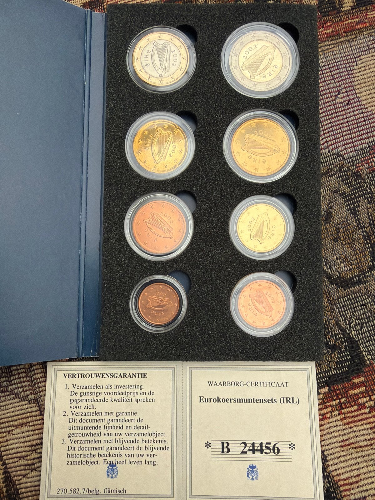 Ierse Euro muntset 2002 met certificaat, Ophalen of Verzenden, Ierland, Overige waardes, Setje