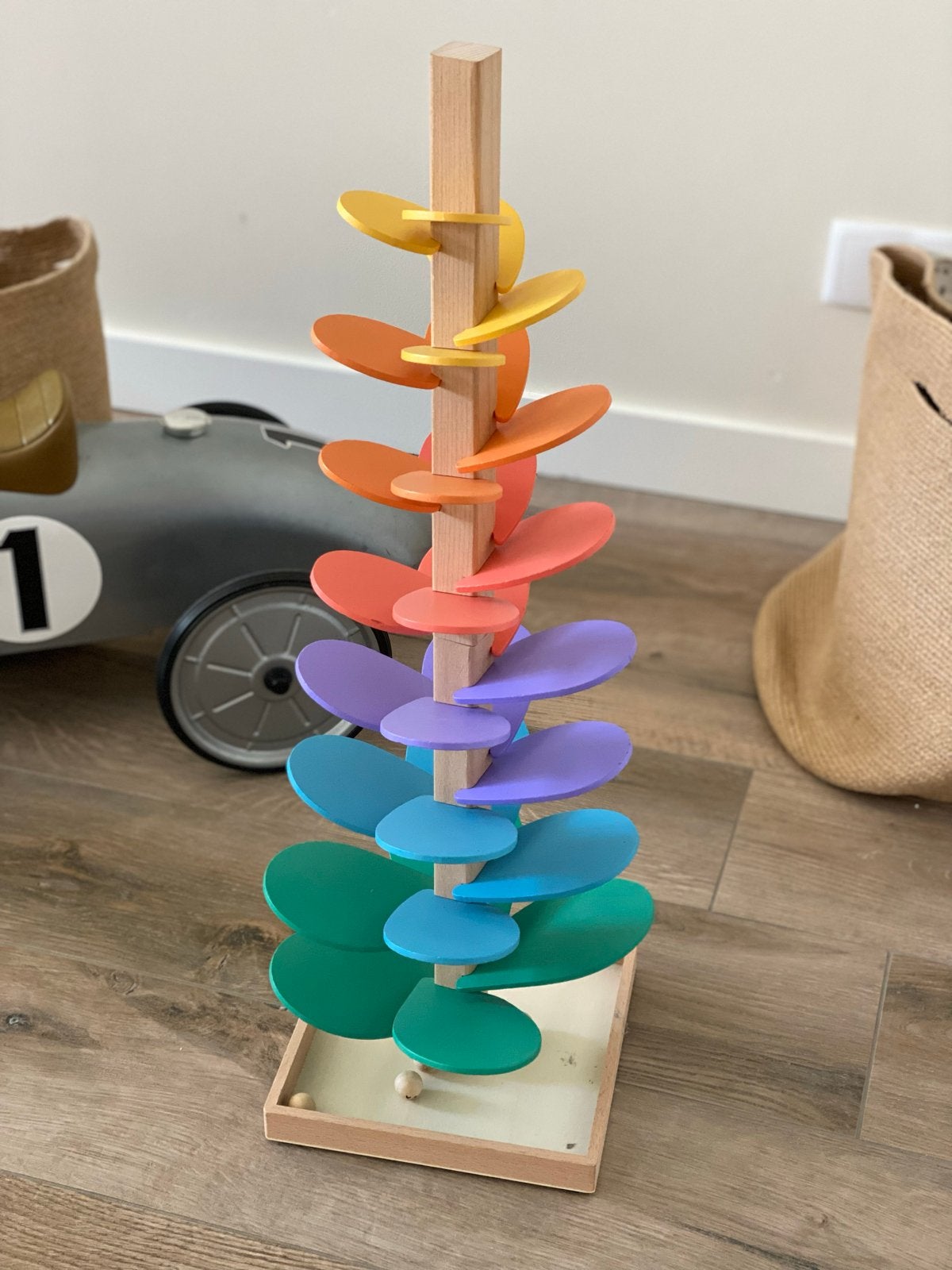 Houten muziekboom regenboog - Montessori speelgoed, Ophalen, Zo goed als nieuw, Jongen of Meisje