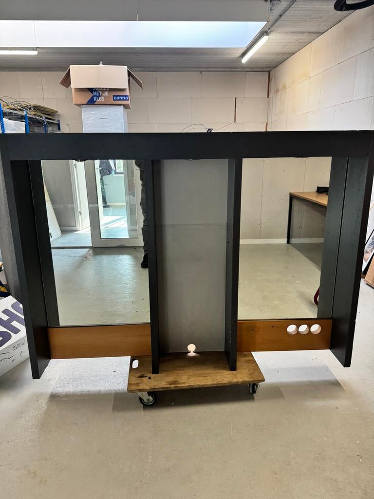 Gratis demontabele achterkast met spiegels, Ophalen, Gebruikt, 100 tot 150 cm, 125 cm of meer
