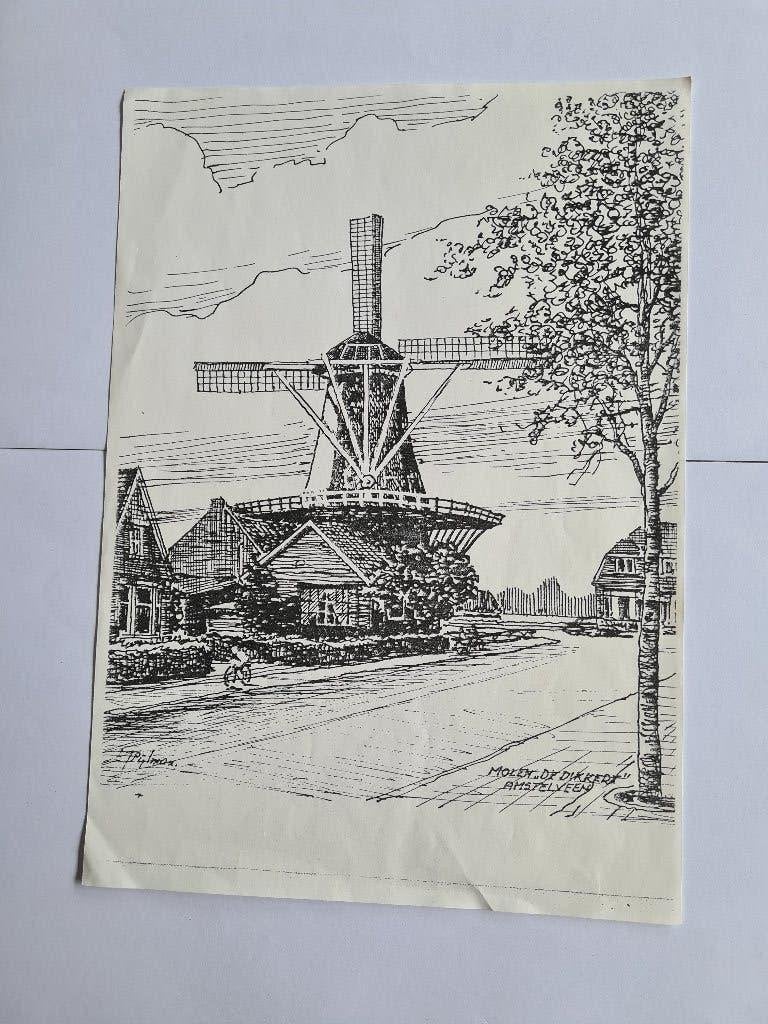 0721 amstelveen 7 printjes van e.j.pijlman, Verzenden