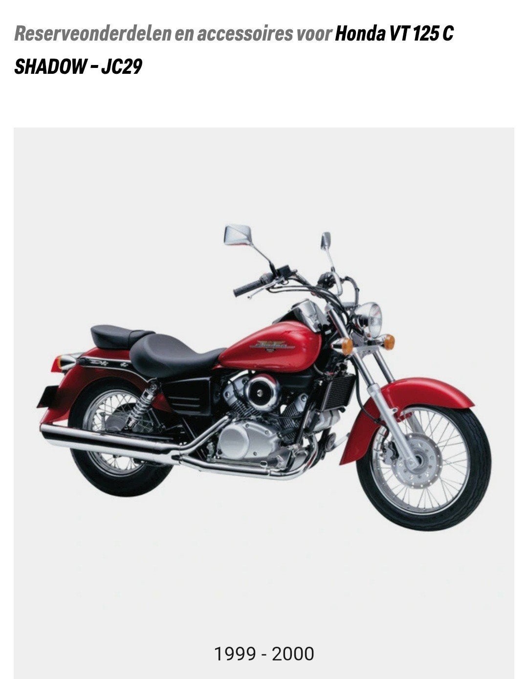 Zoek Reserve onderdelen voor Honda Shadow 125cc (1999-heden), Ophalen of Verzenden